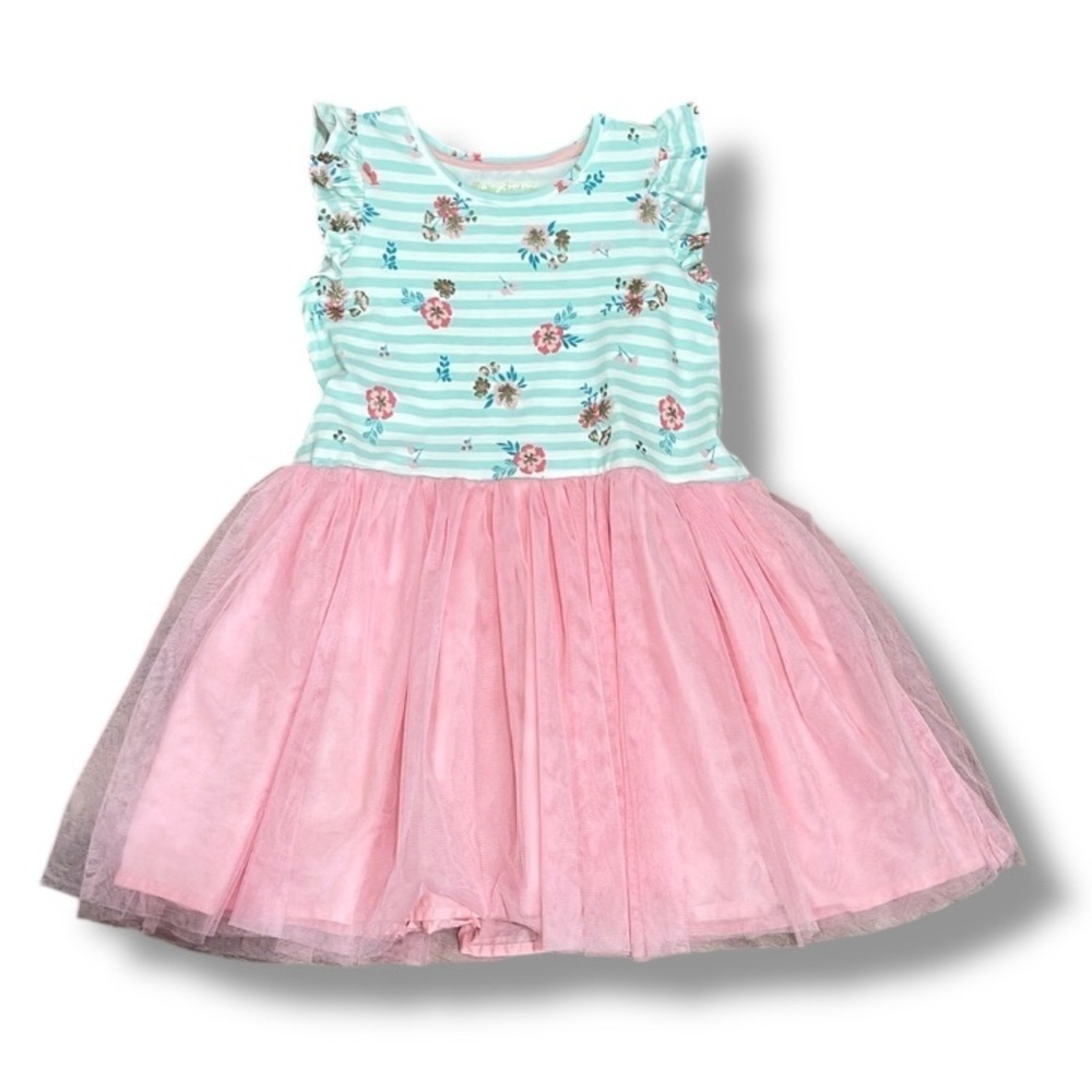 Tommy Bahama Floral Striped Pink Kids Princess Dress Girls Size Medium Tulle